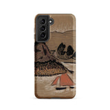 Trois Bateaux Sur Le Trieux - Paul Serusier Phone Case Samsung Galaxy S21 / Matte Tan Phone Case Stylized Earth-toned Illustration Sailboat