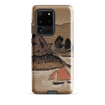 Trois Bateaux Sur Le Trieux - Paul Serusier Phone Case Samsung Galaxy S20 Ultra / Gloss Tan Phone Case Textured Artistic Depiction Coastal