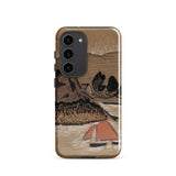 Trois Bateaux Sur Le Trieux - Paul Serusier Phone Case Samsung Galaxy S23 / Gloss Phone Case Textured Earth-toned Artwork Sailboat Water