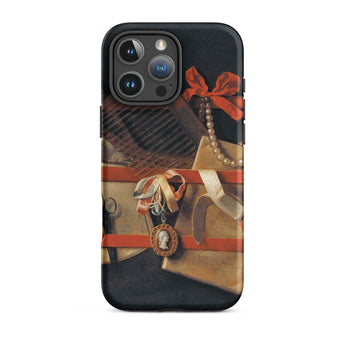 Tromp-l’oeil Still-life - Hoogstraeten Phone Case Iphone 16 Pro Max / Matte Black Iphone Case Vintage Painting Samuel Van Hoogstraten’s,