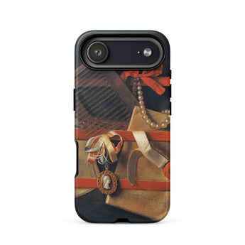 Tromp-l’oeil Still-life - Hoogstraeten Phone Case Iphone 17 Air / Matte Black Phone Case Vintage Portrait Design Pearl Necklace Samuel Van