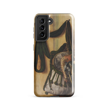 Trompe-l’oeil with Falconry Bag - Gijsbrechts Phone Case Samsung Galaxy S21 / Gloss Phone Case Classical Painting Ornate Dark Green Silver