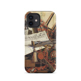 Trompe-l’oeil with Trumpet - Gijsbrechts Phone Case Iphone 12 / Matte Artistic Phone Case Cornelis Norbertus Gijsbrechts, Trompe-l’oeil