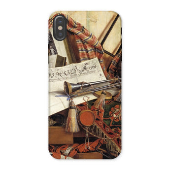 Trompe-l’oeil with Trumpet - Gijsbrechts Phone Case Iphone x / Matte Artistic Phone Case Cornelis Norbertus Gijsbrechts, Trompe-l’oeil