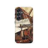 Trompe-l’oeil with Trumpet - Gijsbrechts Phone Case Samsung Galaxy S25 / Matte Phone Case Detailed Print Historical Life Red Gold Cornelis