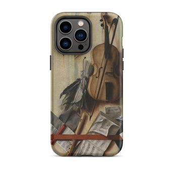 Trompe-l’oeil Violin Sheet Music & Recorder - Gijsbrechts Phone Case, Iphone 14 Pro Max / Matte, Mobile Cases, Toby Leon