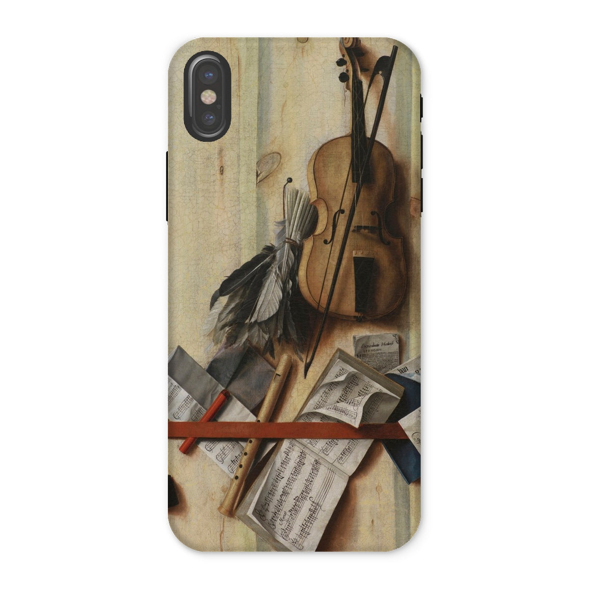 Trompe-l’oeil Violin Sheet Music & Recorder - Gijsbrechts Iphone Case, x / Matte, Phone Case Violin Life