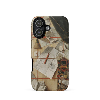 Trompe-l’oeil with a Wall of Letters - Gijsbrechts Phone Case, Iphone 17 / Matte, Mobile Cases, Toby Leon