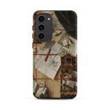 Trompe-l’oeil with a Wall of Letters - Gijsbrechts Phone Case, Samsung Galaxy S23 Plus / Matte, Mobile Cases, Toby Leon