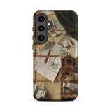 Trompe-l’oeil with a Wall of Letters - Gijsbrechts Phone Case Samsung Galaxy S24 Plus / Matte Phone Case Detailed Reproduction Painting