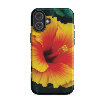 Tropicanarama - Custodia per iPhone Tropical Hibiscus, 16 Plus / Opaca, Custodie per telefoni cellulari, Toby Leon