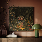 Tuned in - Black Transgender Twins Art Framed Canvas, Framed Floral Portrait Two Women