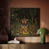 Tuned in - Black Transgender Twins Art Print / Canvas Framed Artwork Two Figures Surrounded Vibrant Dense Floral Girl Magic, Ethereal Twin,