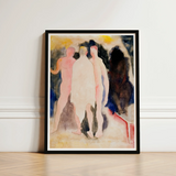 Turkish Bath - Charles Demuth Art Print / Canvas Framed Watercolor Painting Three Nude Figures Soft Pastel, Captures, Occupying, Presses