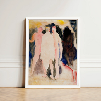 Turkish Bath - Charles Demuth Art Print / Canvas Framed Watercolor Painting Three Nude Figures Soft Pastel, Captures, Occupying, Presses
