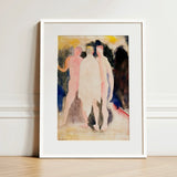 Turkish Bath - Charles Demuth Art Print / Canvas Framed Watercolor Painting Three Nude Figures Soft Pastel, Captures, Occupying, Presses