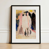 Turkish Bath - Charles Demuth Art Print / Canvas Framed Watercolor Painting Three Nude Figures Soft Pastel, Captures, Occupying, Presses