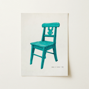 Turquoise Chair - Majel G. Claflin Decorative Art Print / Canvas, 12x16’’ / 31x41cm / Unframed / no Border, Posters Prints & Visual
