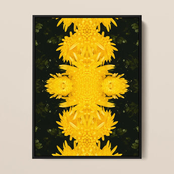 Tweedledum - Chrysanthemum Op Art Print / Canvas, 12x16’’ / 31x41cm / Black Frame, Posters Prints & Visual Artwork, Toby Leon