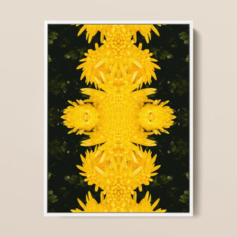 Tweedledum - Chrysanthemum Op Art Print / Canvas, 12x16’’ / 31x41cm / White Frame, Posters Prints & Visual Artwork, Toby Leon