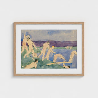 Twelve Nude Boys at the Beach - Charles Demuth Fine Art Print / Canvas Pale Figures Emerge, Pagan Tableau Echoing, Aqueous Oblivion Prints