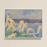 Twelve Nude Boys at the Beach - Charles Demuth Fine Art Print / Canvas, Pale Figures Emerge, Pagan Tableau Echoing, Aqueous Oblivion