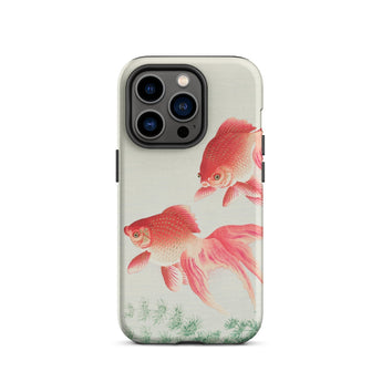 Two Goldfish - Ohara Koson Shin-hanga Phone Case Iphone 14 Pro / Matte Goldfish-themed Phone Case Ohara Koson’s Mesmerizing Kachō-e,