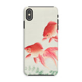 Two Goldfish - Ohara Koson Shin-hanga Phone Case Iphone Xs Max / Matte Phone Case Design Two Red Goldfish Aquatic Plants Ohara Koson’s