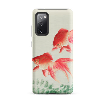 Two Goldfish - Ohara Koson Shin-hanga Phone Case Samsung Galaxy S20 Fe / Matte Phone Case Delicate Illustration Two Vibrant Red Goldfish