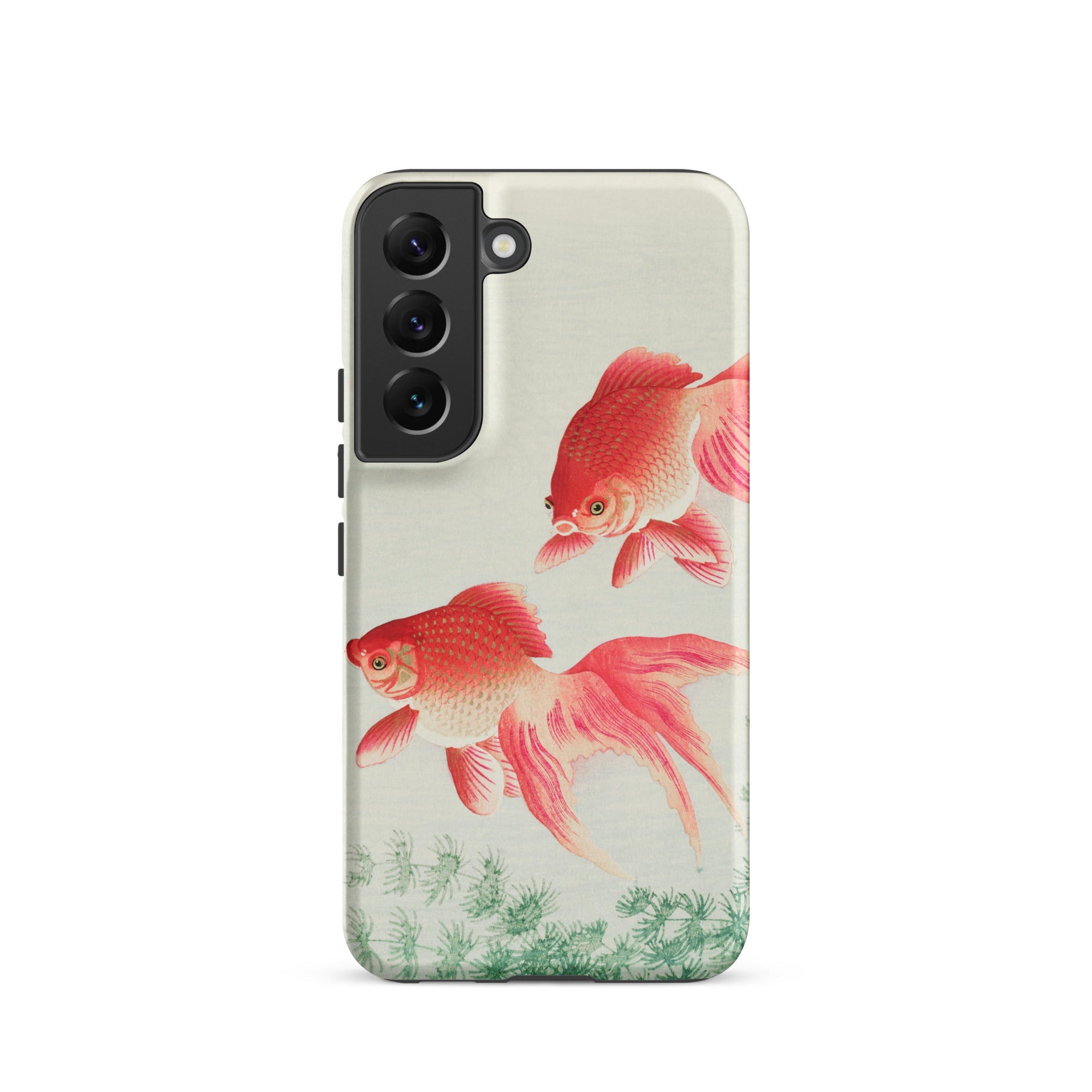 Two Goldfish - Ohara Koson Shin-hanga Samsung Case, Galaxy S22 / Matte, White Phone Case Vibrant Red Pink Goldfish Design