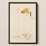 Two Nude Women Embracing - Egon Schiele Art Print / Canvas, Egon Schiele’s Provocative World, Tantalizing Art Print, Nude Women Embracing