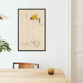 Two Nude Women Embracing - Egon Schiele Art Print / Canvas, Egon Schiele’s Provocative World, Tantalizing Art Print, Nude Women Embracing