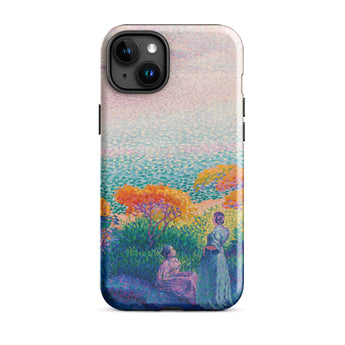 Two Women by the Shore - Henri Edmond Cross Phone Case, Iphone 15 Plus / Gloss, Mobile Cases, Toby Leon
