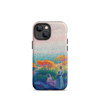 Two Women by the Shore - Henri Edmond Cross Phone Case Iphone 13 Mini / Matte Vibrant Impressionistic Painting Figures Sea, Afternoon Heat