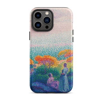 Two Women by the Shore - Henri Edmond Cross Phone Case Iphone 13 Pro Max / Matte Vibrant Impressionistic Landscape Figures Field, Afternoon