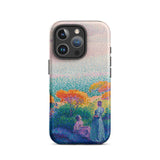 Two Women by the Shore - Henri Edmond Cross Phone Case Iphone 16 Pro / Matte Vibrant Pointillist-style Painting Figures Sea, Afternoon Heat