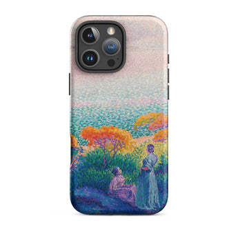 Two Women by the Shore - Henri Edmond Cross Phone Case Iphone 16 Pro Max / Matte Vibrant Pointillist-style Painting Figures Sea, Afternoon