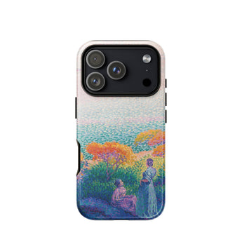 Two Women by the Shore - Henri Edmond Cross Phone Case Iphone 17 Pro / Gloss Vibrant Impressionistic Landscape Figures Orange, Afternoon