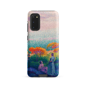 Two Women by the Shore - Henri Edmond Cross Phone Case Samsung Galaxy S20 / Matte Vibrant Pointillist-style Painting Figures Outdoor,