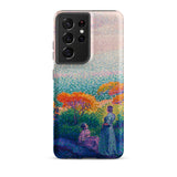 Two Women by the Shore - Henri Edmond Cross Phone Case Samsung Galaxy S21 Ultra / Matte Vibrant Pointillist-style Painting Figures Outdoor,