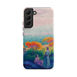 Two Women by the Shore - Henri Edmond Cross Phone Case Samsung Galaxy S22 Plus / Matte Vibrant Pointillist-style Painting Figures Outdoor,