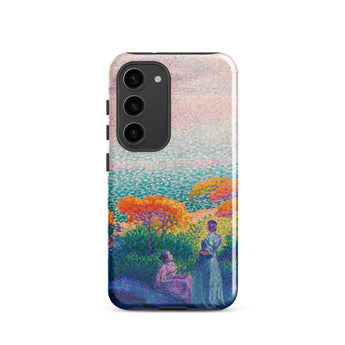 Two Women by the Shore - Henri Edmond Cross Phone Case Samsung Galaxy S23 / Gloss Vibrant Pointillist-style Painting Figures Outdoor,