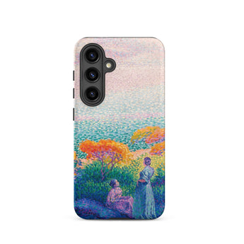 Two Women by the Shore - Henri Edmond Cross Phone Case Samsung Galaxy S24 / Matte Vibrant Impressionistic Painting Figures Colorful,