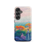 Two Women by the Shore - Henri Edmond Cross Phone Case Samsung Galaxy S25 / Gloss Vibrant Pointillist-style Painting Figures Outdoor,