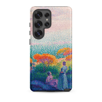 Two Women by the Shore - Henri Edmond Cross Phone Case Samsung Galaxy S25 Ultra / Matte Vibrant Pointillist-style Painting Figures