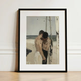 Undertow - Cruising Gay Erotica Art Print / Canvas Black-framed White Mat Impressionistic Painting Two, Prints