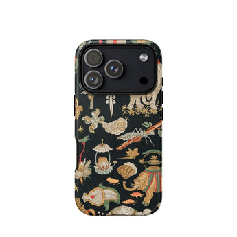 Underworld Chinoiserie - Auguste Racinet Phone Case Iphone 17 Pro / Matte Iphone 12 Pro Max Case Dark Background Colorful Auguste Racinet,