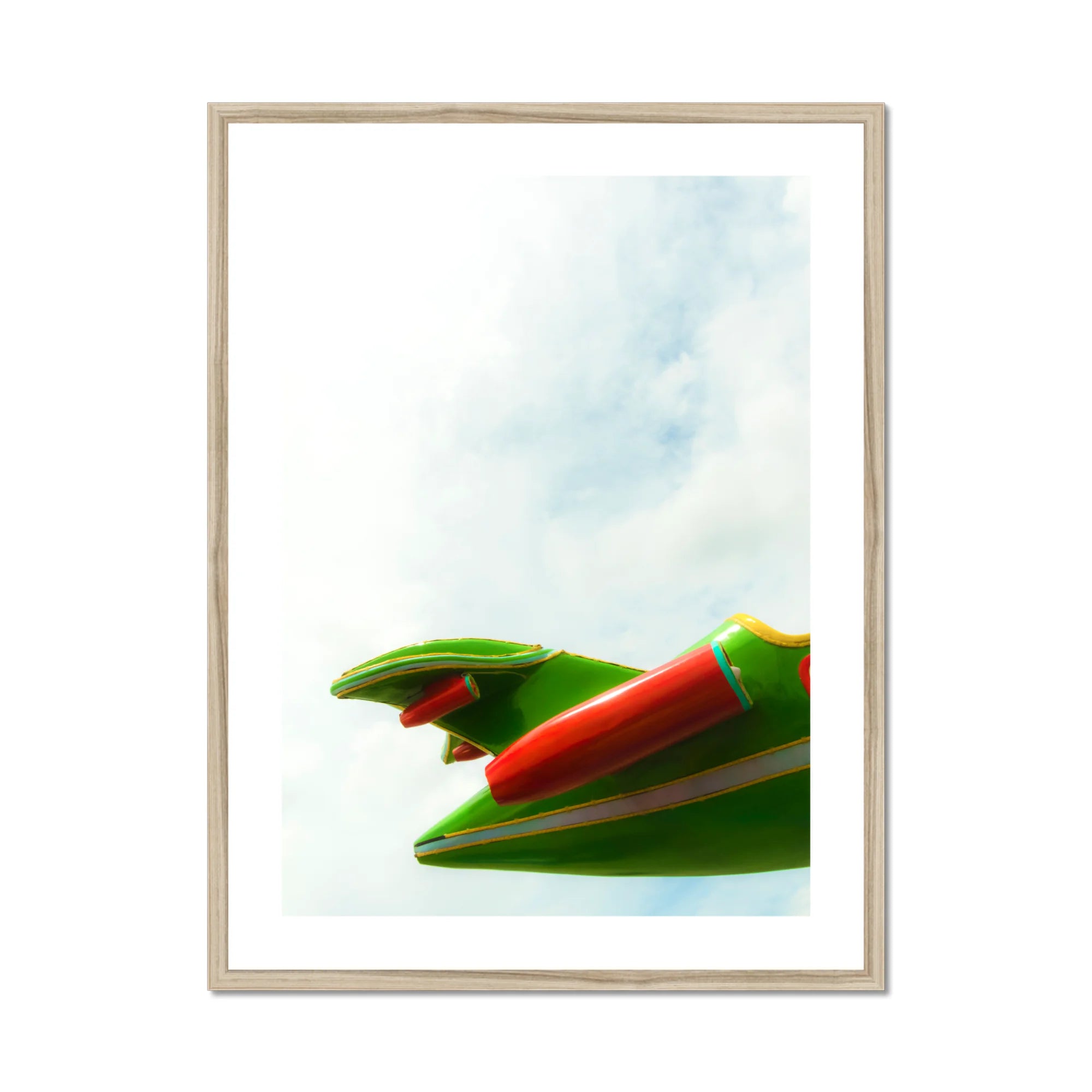 Up in the Air Giclée Print, Framed Green Red Airplane