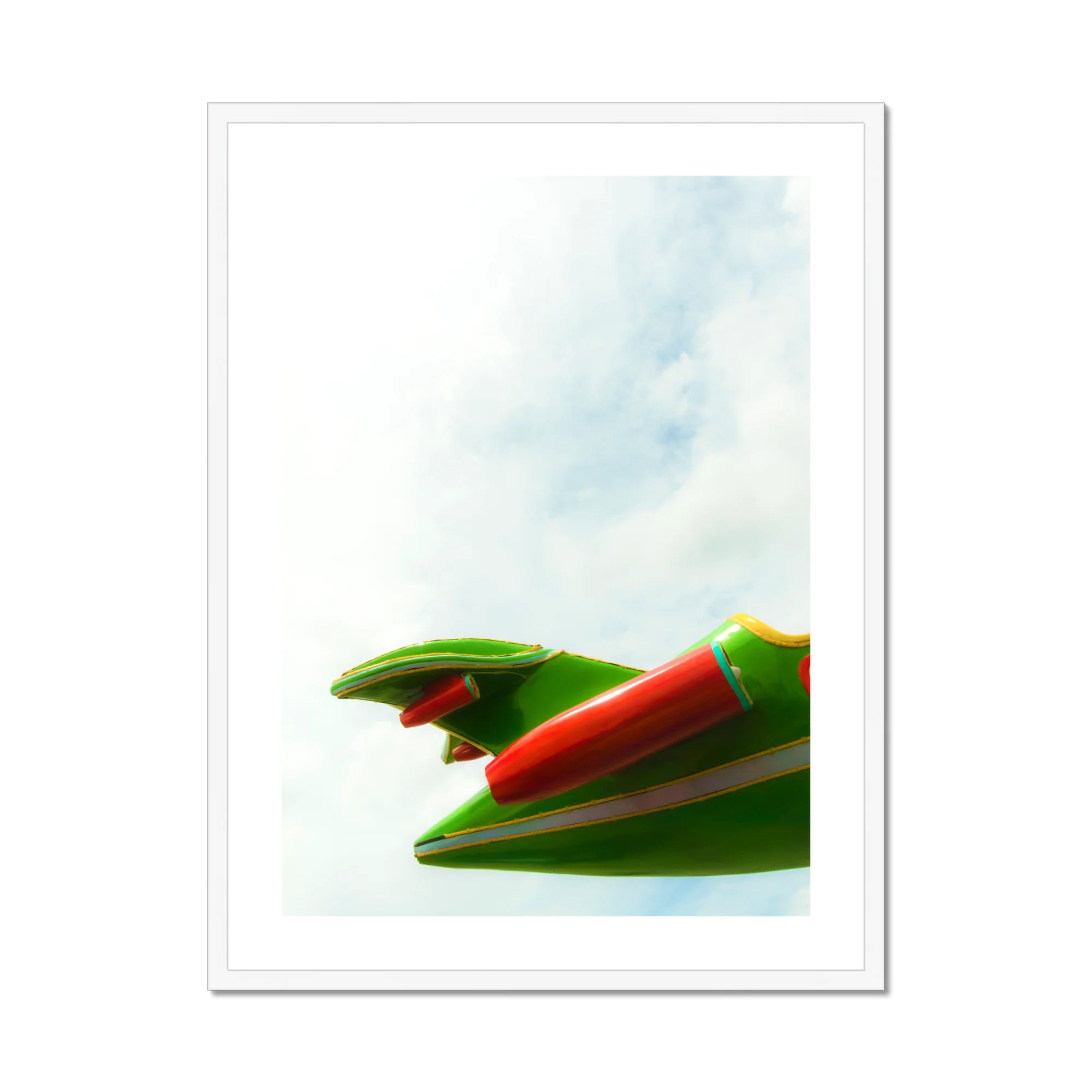 Up in the Air Giclée Print, Green Red Airplane Ride