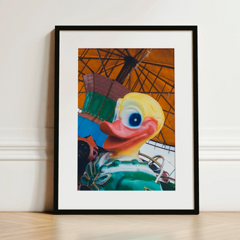 Up and at Em Giclée Print / Canvas Framed Photograph Vibrant Yellow Rubber Duck Red Beak Giclée Print, Living Space, Waking Dream